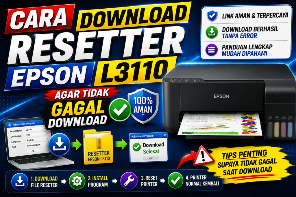 Cara Download resetter epson L3110 agar tidak gagal download